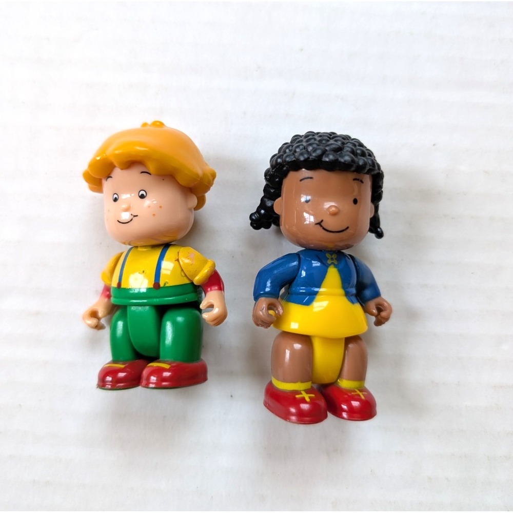 Vintage Caillou & Friends Leo Clementine PBS Kids Figure Set of Two